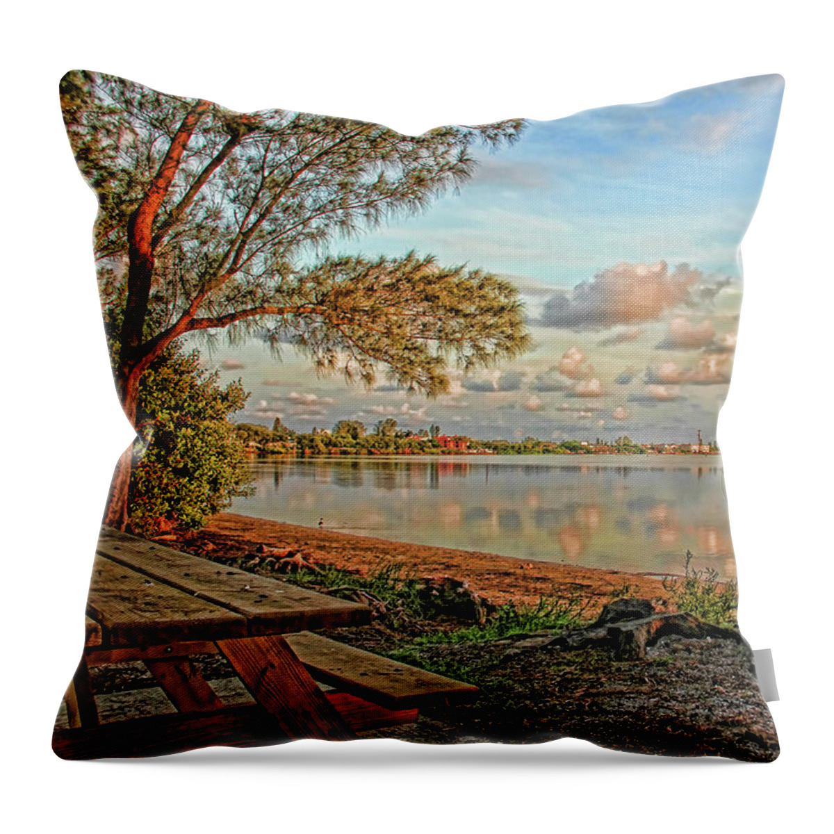 Anna Maria Island Florida Throw Pillow featuring the photograph Morning Quiet by HH Photography of Florida