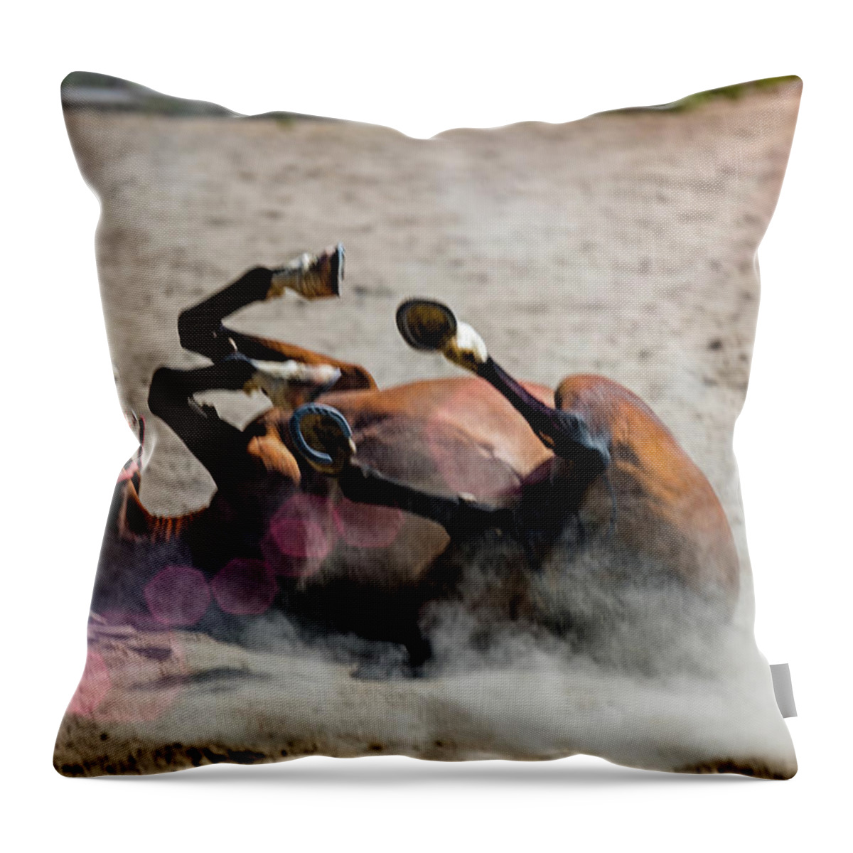 Horse Throw Pillow featuring the photograph Morning Roll by Norman Peay