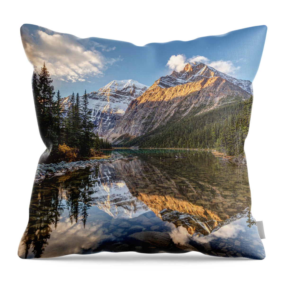 Canada Throw Pillow featuring the photograph Morning Sunlight in the Rockies by Pierre Leclerc Photography