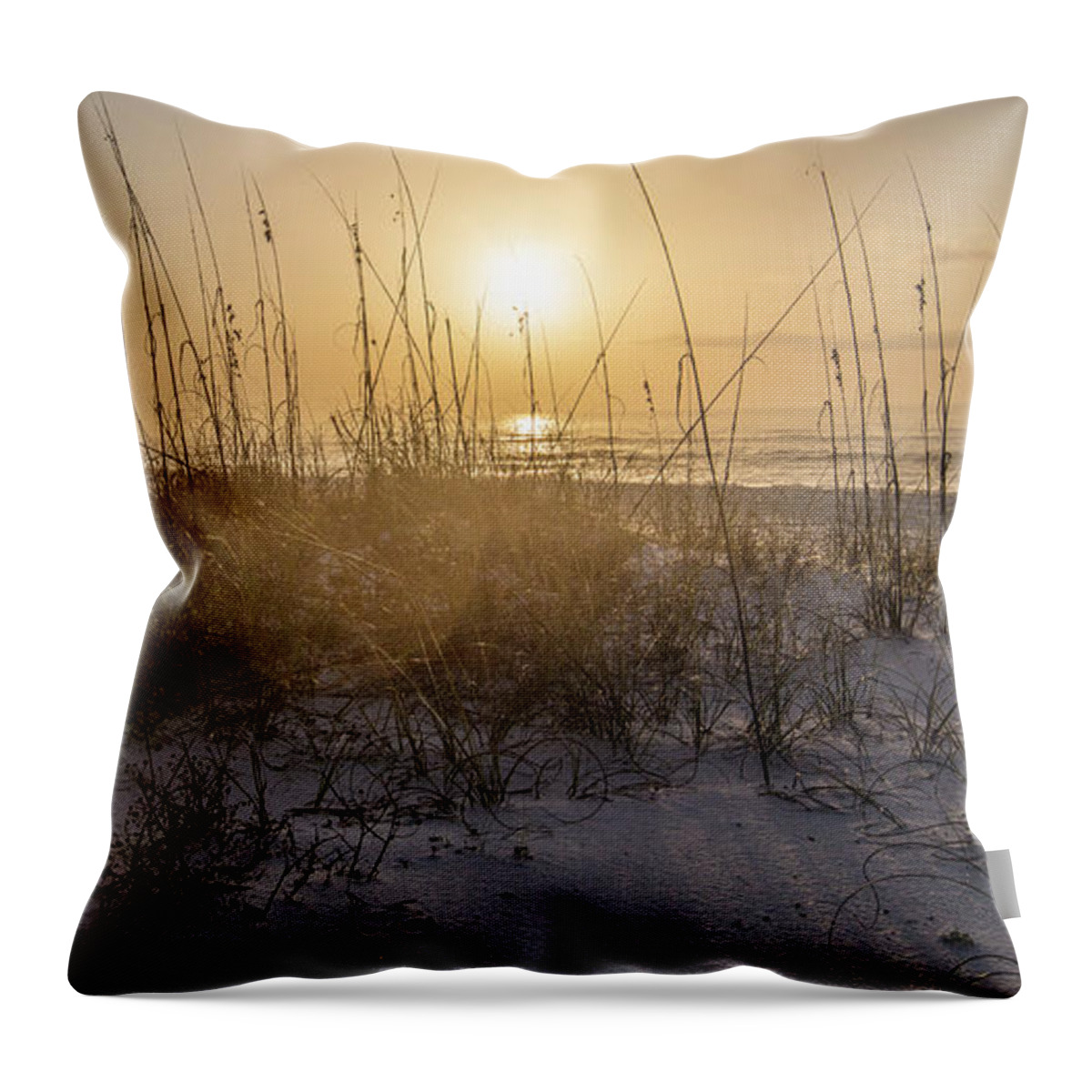 Alabama Throw Pillow featuring the photograph Morning sunrise over the dunes by John McGraw
