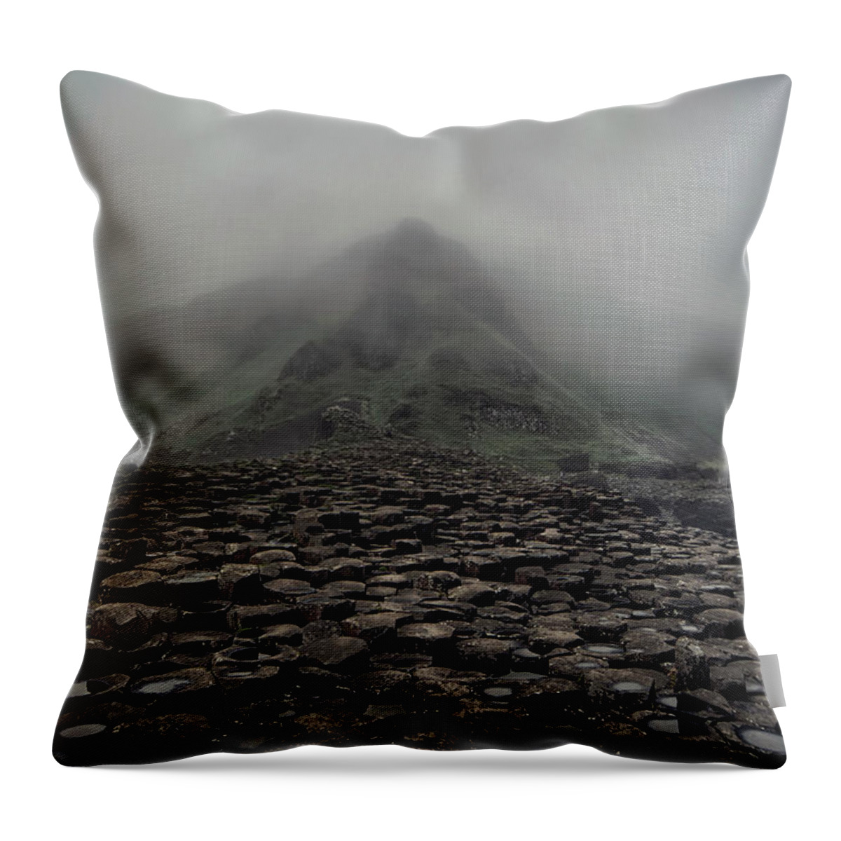 Giant Causeway Throw Pillow featuring the photograph Morning visit at the causeway by Jaroslaw Blaminsky