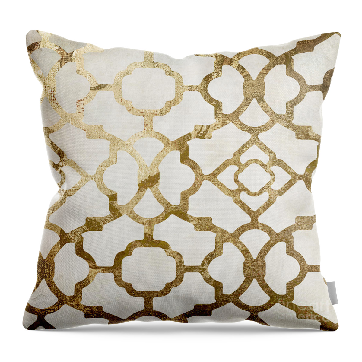 Gold Throw Pillow featuring the painting Moroccan Gold I by Mindy Sommers