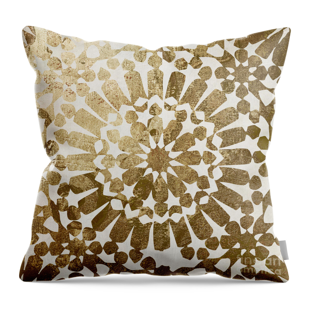 Gold Throw Pillow featuring the painting Moroccan Gold II by Mindy Sommers