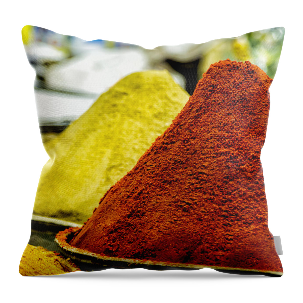 Spices Throw Pillow featuring the photograph Moroccan Spices by Lindley Johnson