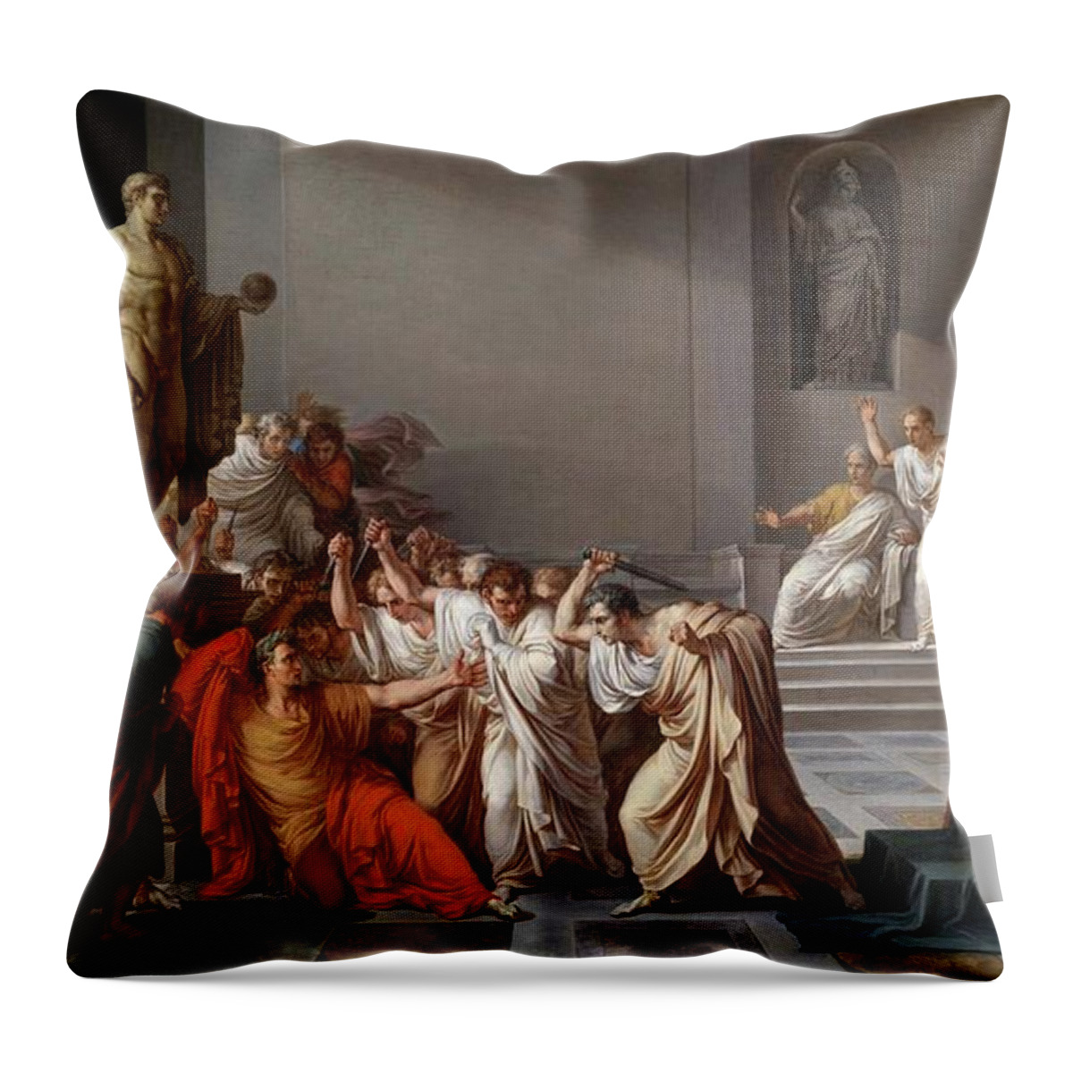 Death Of Caesar Throw Pillow featuring the painting Mort de Cesar by Vincenzo Camuccini
