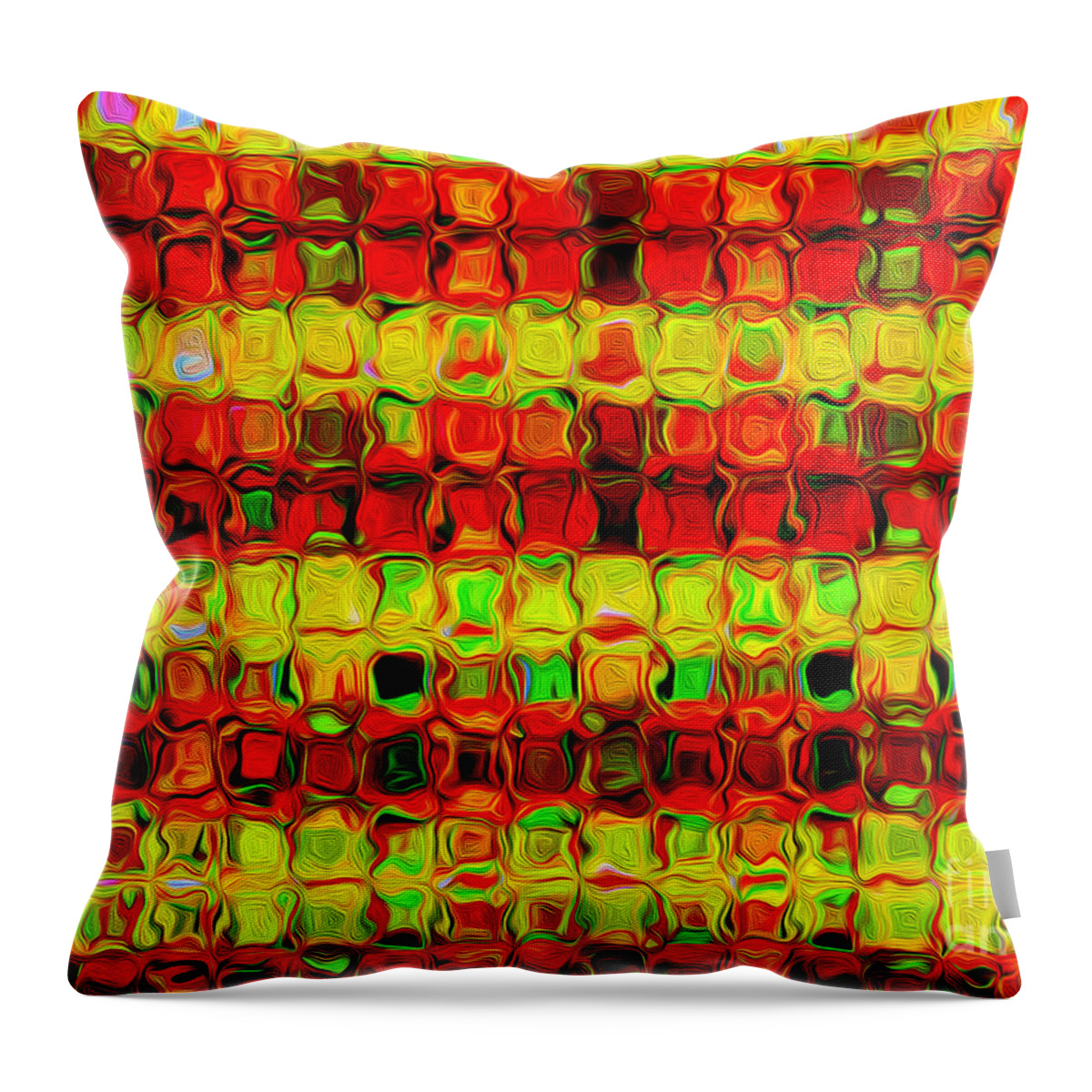Photography Throw Pillow featuring the photograph Mosaic Abstract - Red Yellow by Kaye Menner by Kaye Menner