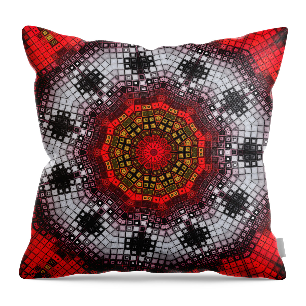 Kaleidoscope Throw Pillow featuring the digital art Mosaic Kaleidoscope 2 by Shawna Rowe