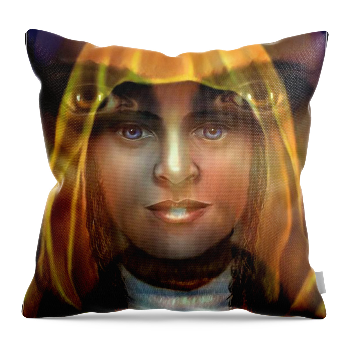 Jesus Throw Pillow featuring the digital art Mother and Son by Carmen Cordova