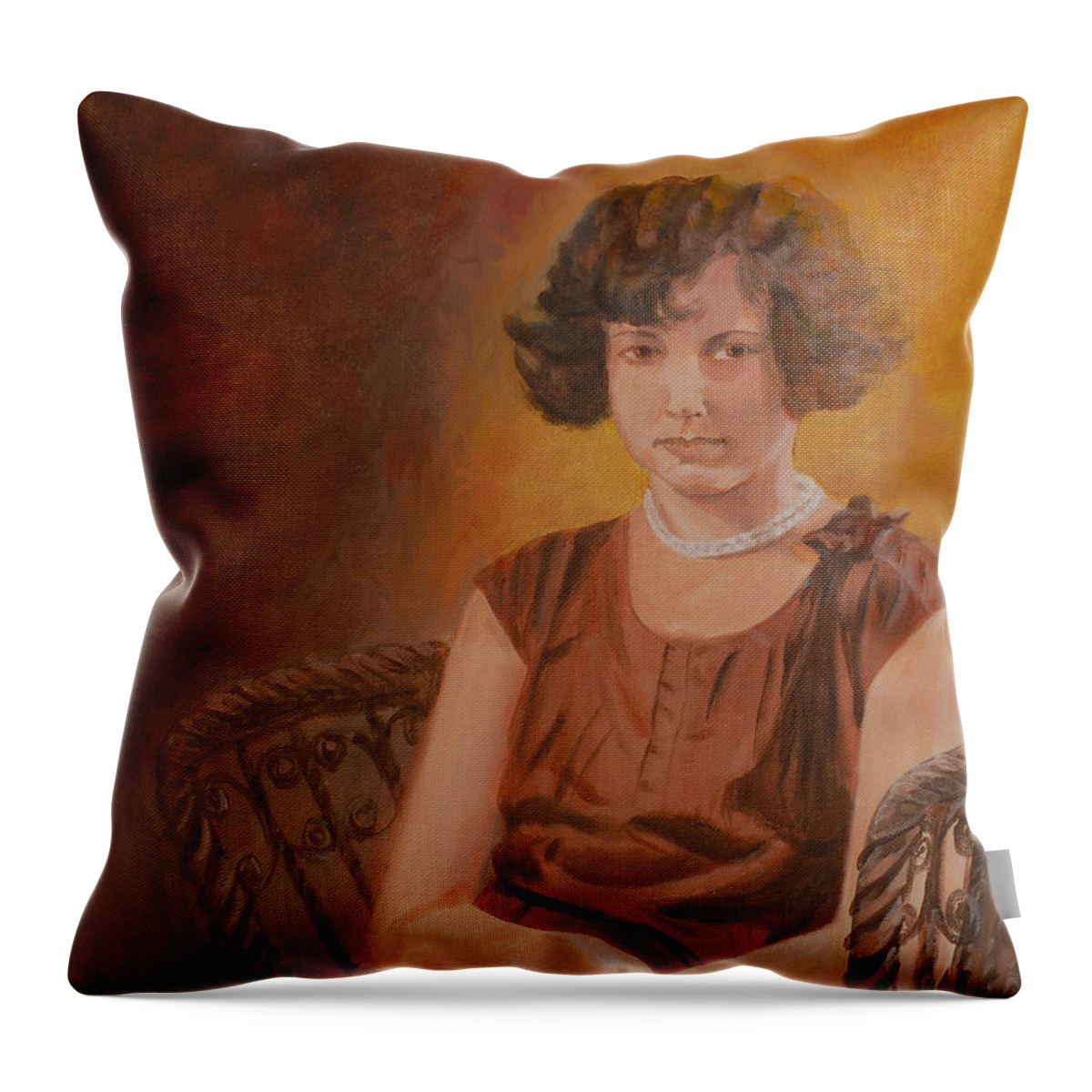 Woman Throw Pillow featuring the painting Mother by Quwatha Valentine