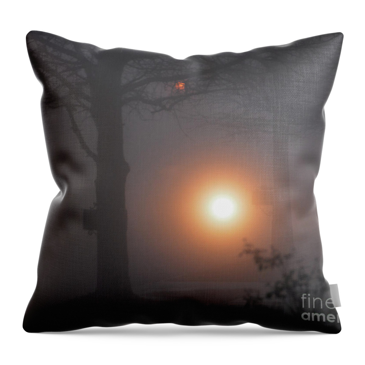 Adrian- Deleon Throw Pillow featuring the photograph Motorcycle In the fog in Loganville Georgia by Adrian De Leon Art and Photography
