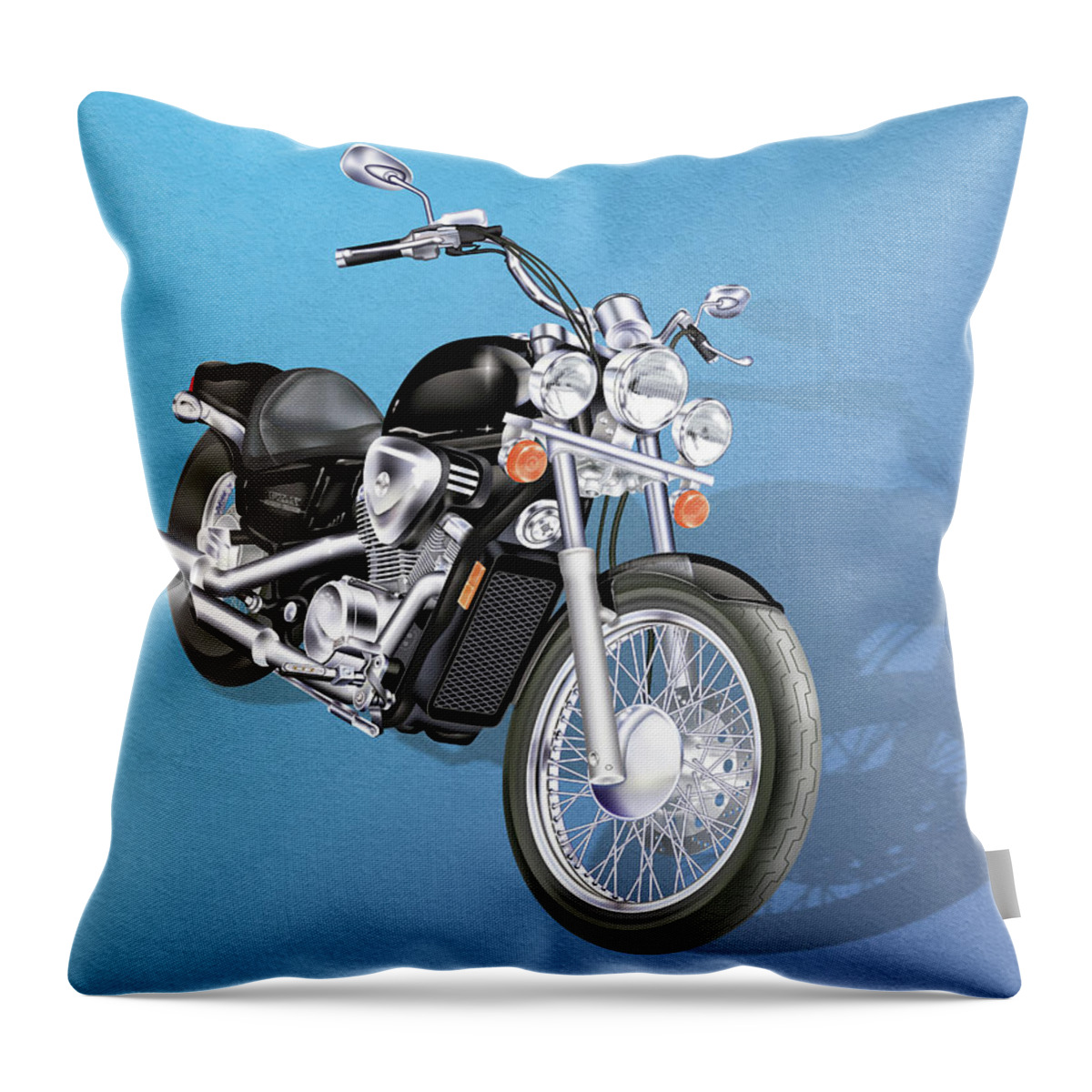 Motorcycle Throw Pillow featuring the digital art Motorcycle by Linda Carruth