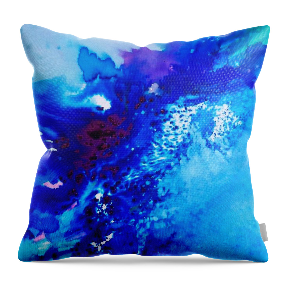 Water Outdoors Nature Seascape Ocean Travel Holiday Throw Pillow featuring the painting Motu Arutua by Ed Heaton