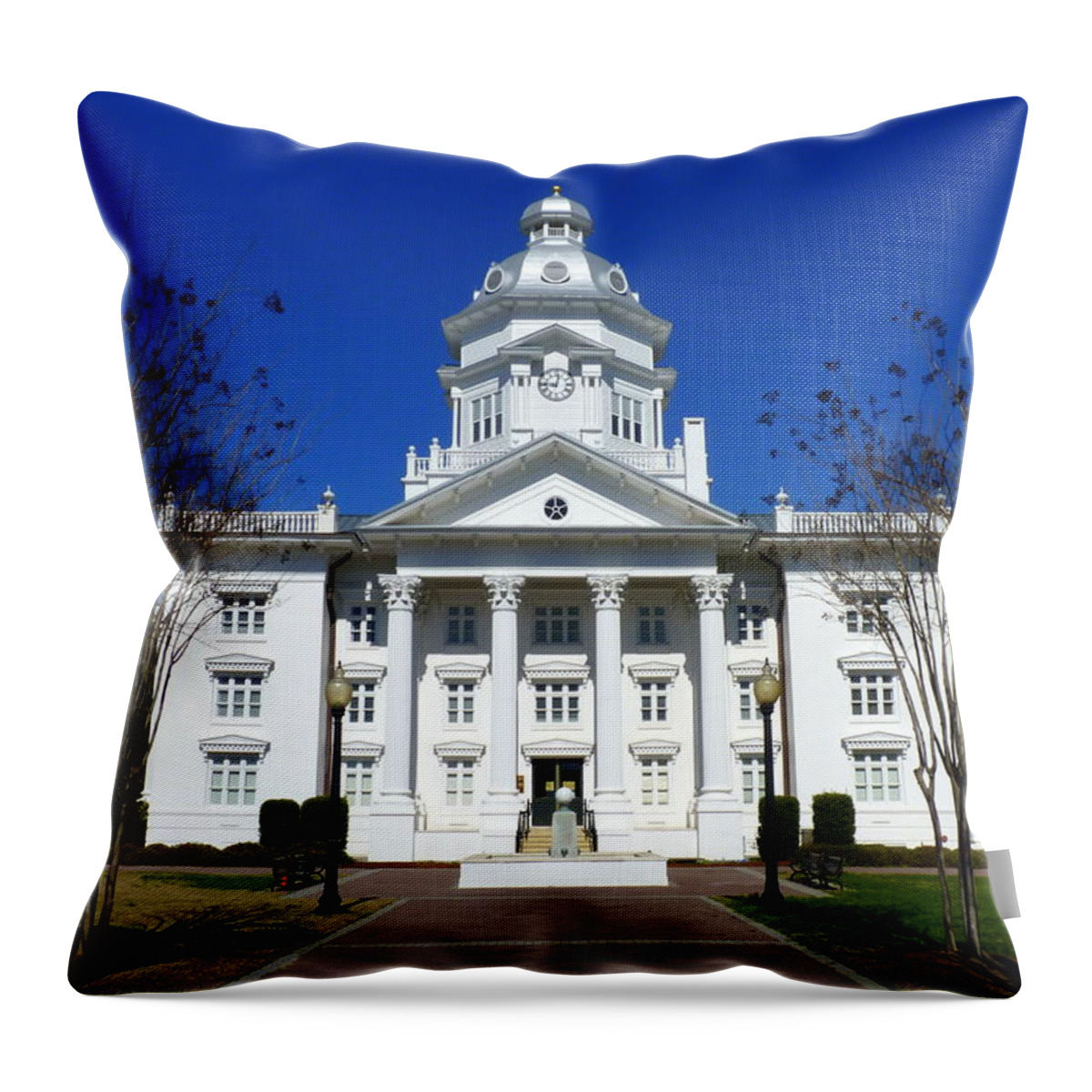 Moultrie Throw Pillow featuring the photograph Moultrie Courthouse by Carla Parris