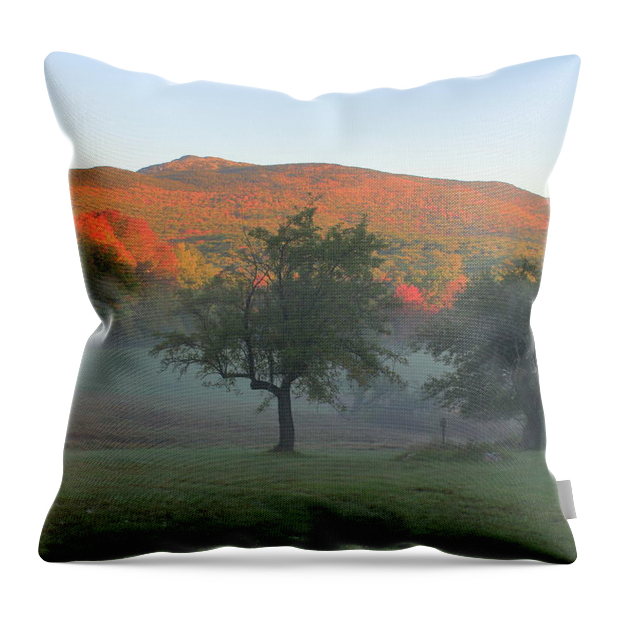 Mount Monadnock Throw Pillow featuring the photograph Mount Monadnock Autumn Morning by John Burk