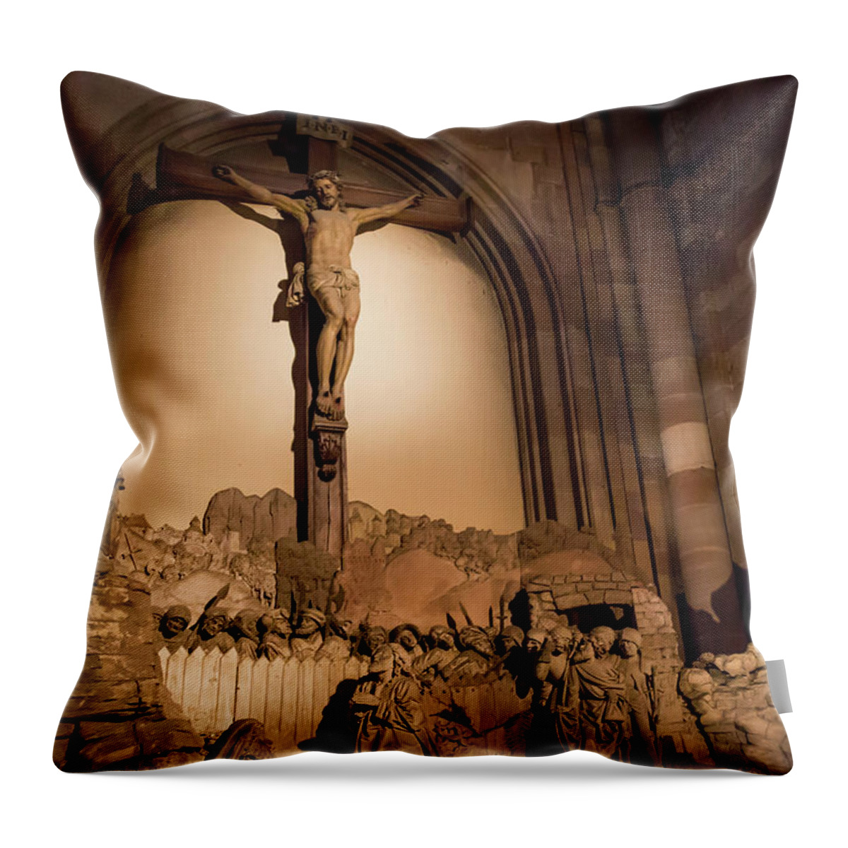 Alsace Throw Pillow featuring the photograph Mount of Olives Strasbourg Cathedral by Teresa Mucha