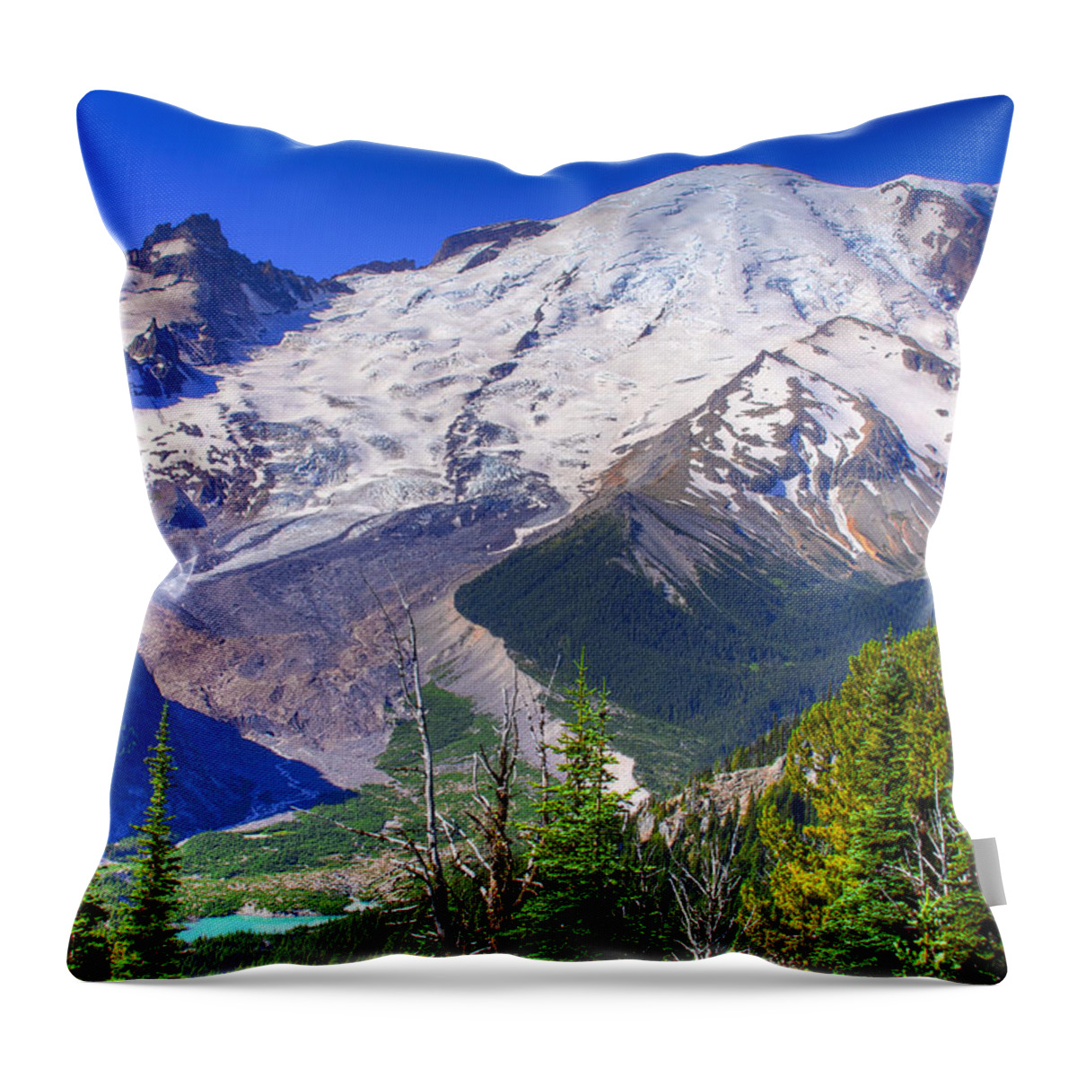 Mount Rainier Throw Pillow featuring the photograph Mount Rainier III by David Patterson