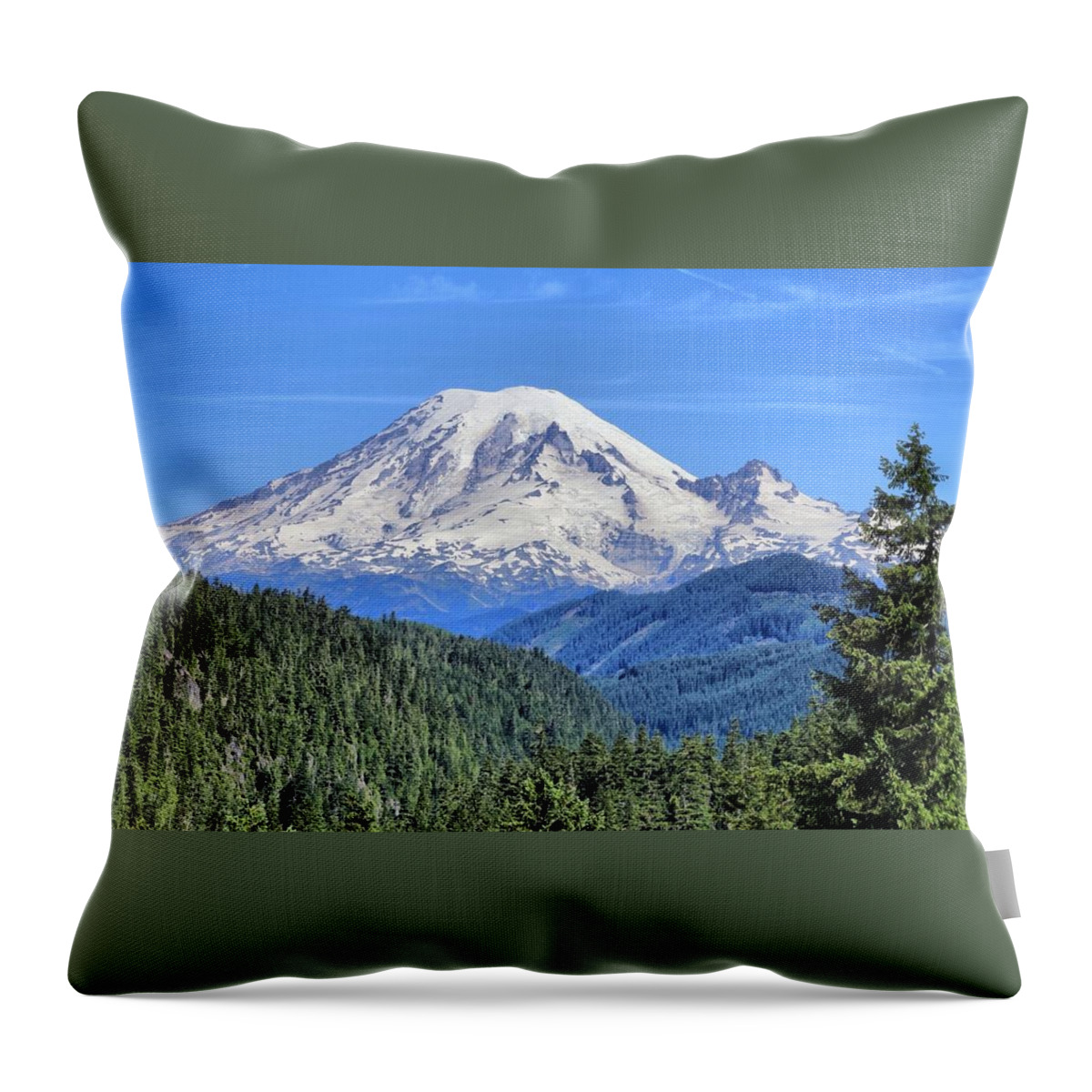 Mount Rainier Viewpoint Throw Pillow featuring the photograph Mount Rainier Viewpoint by Lynn Hopwood