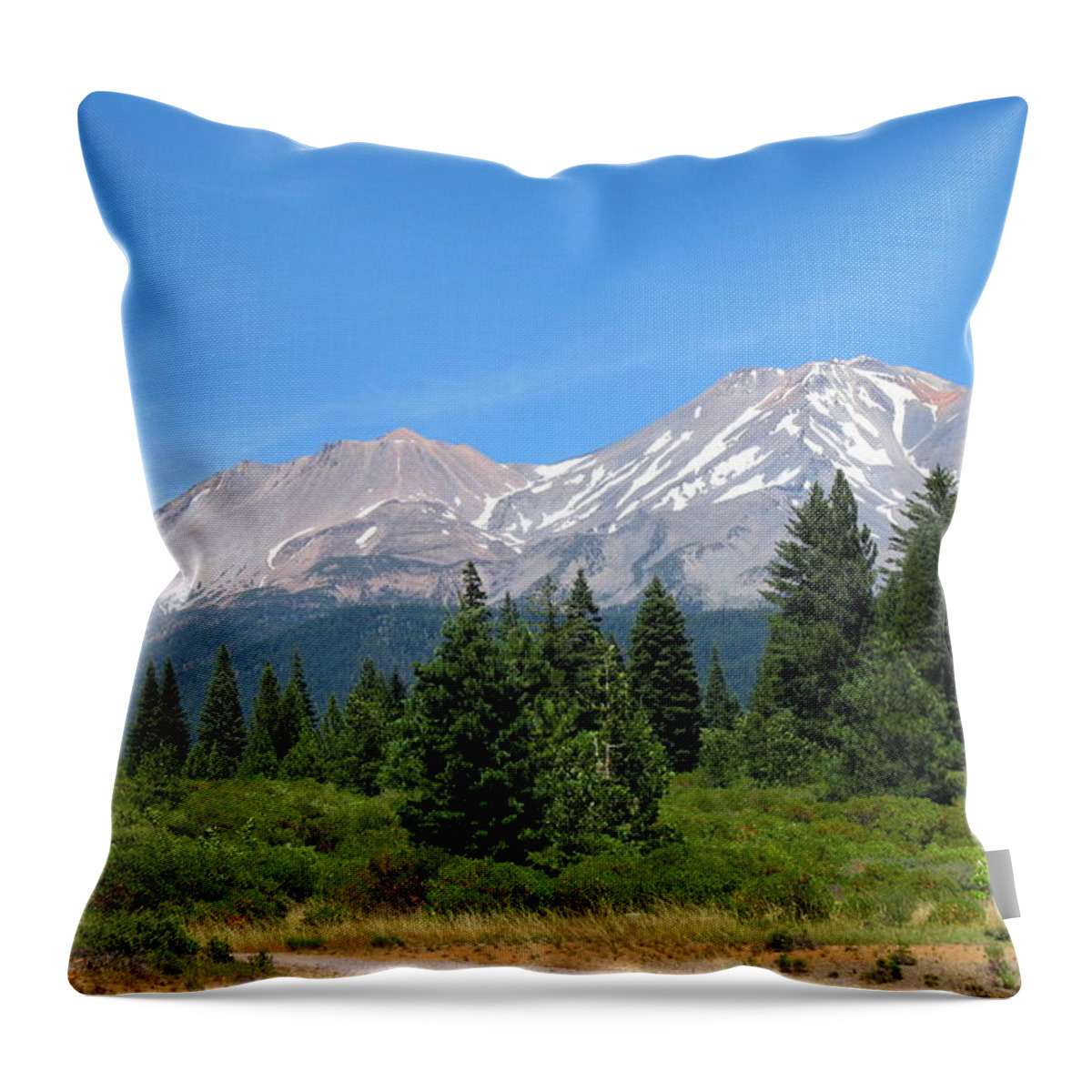Mount Shasta Throw Pillow featuring the photograph Mount Shasta Ca 07 15 07 by Joyce Dickens