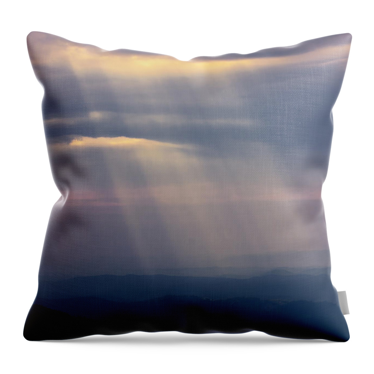 Sun Rays Throw Pillow featuring the photograph Mountain God Rays by Ken Barrett