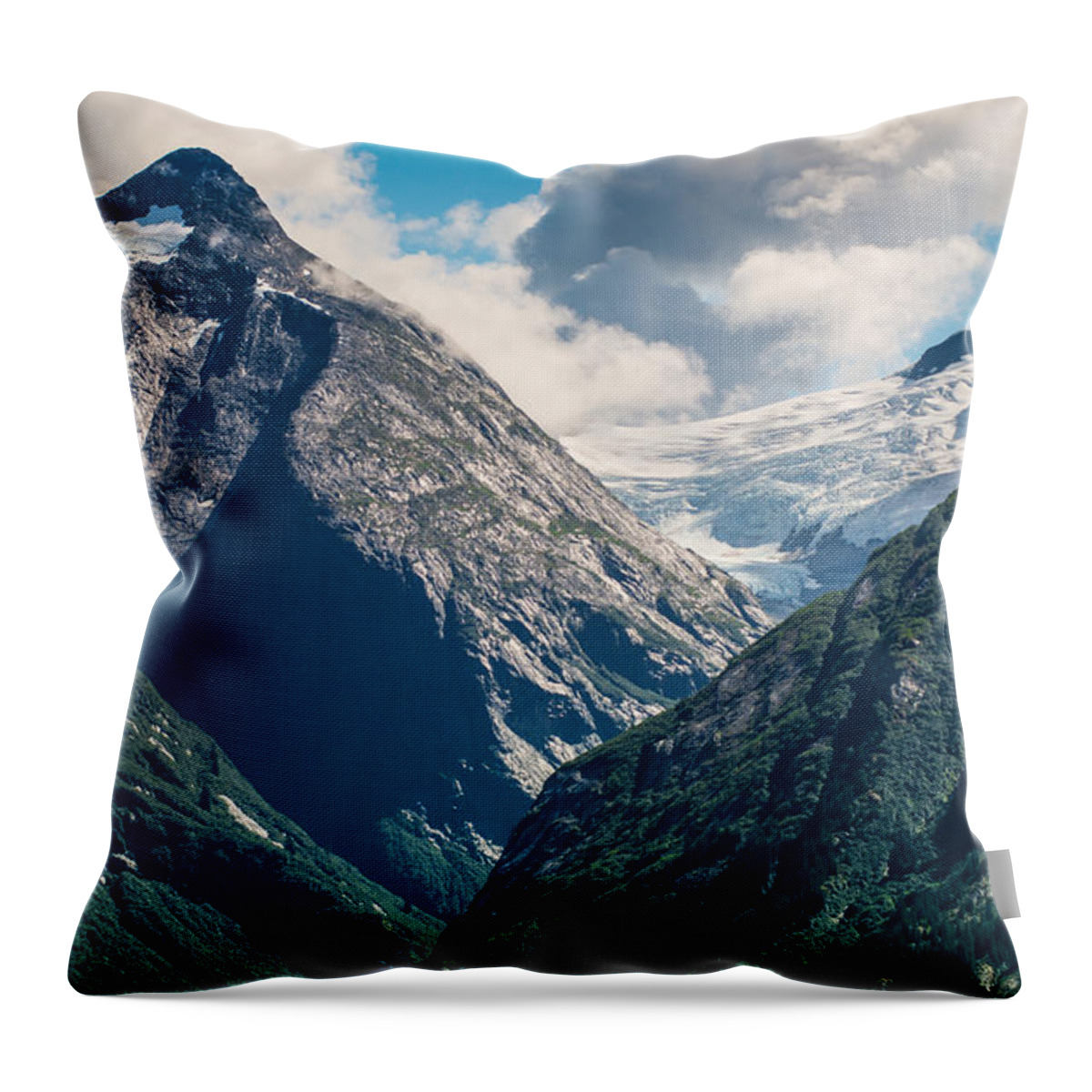 Alaska Throw Pillow featuring the photograph Mountain Peaks by Steve Seeger