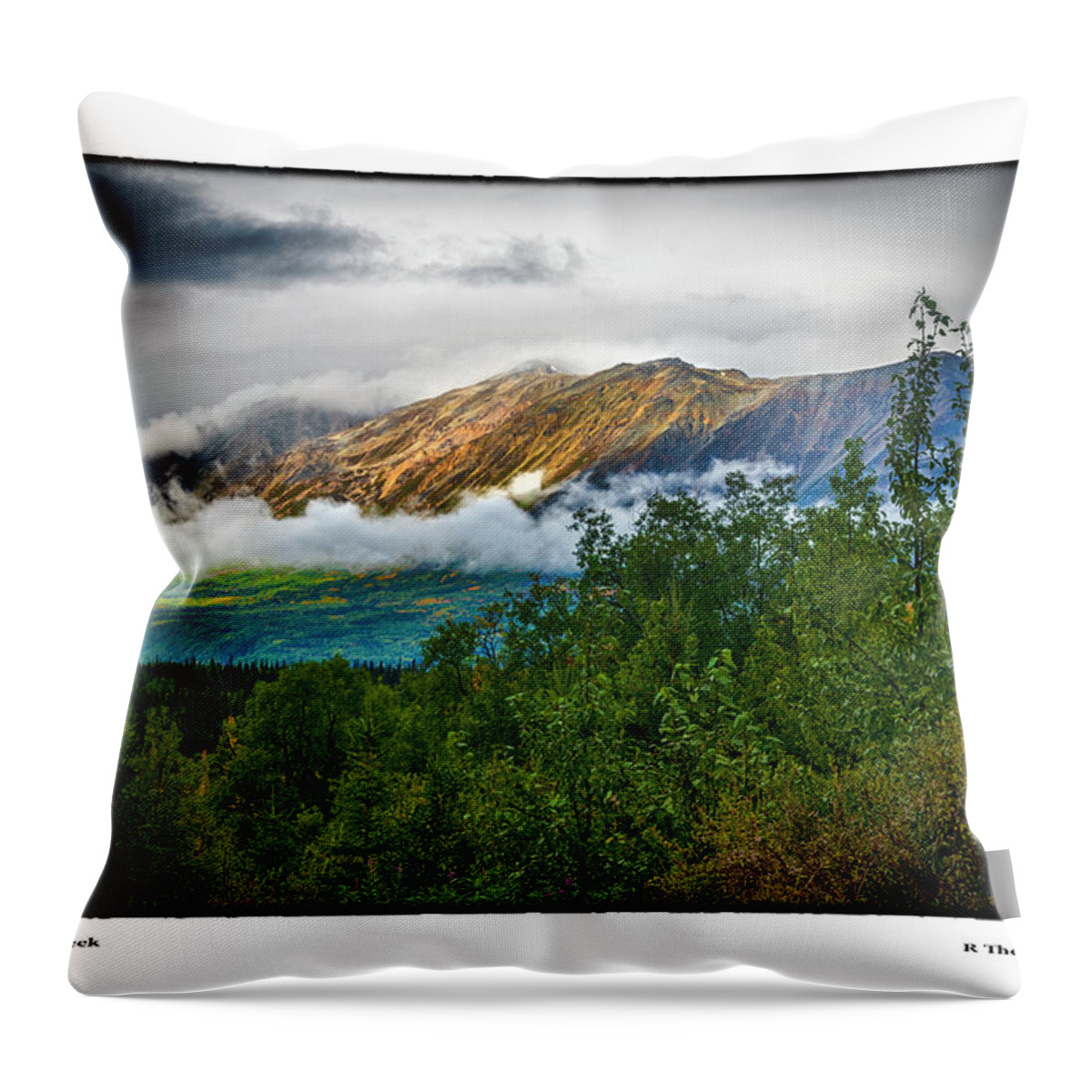 Alaska Throw Pillow featuring the photograph Mountain Peek by R Thomas Berner
