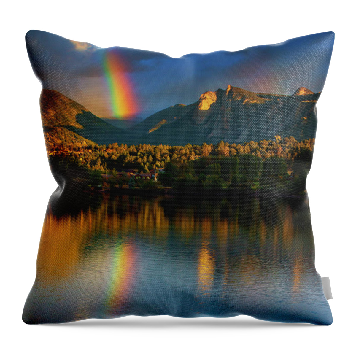 Colorado Throw Pillow featuring the photograph Mountain Rainbows by John De Bord