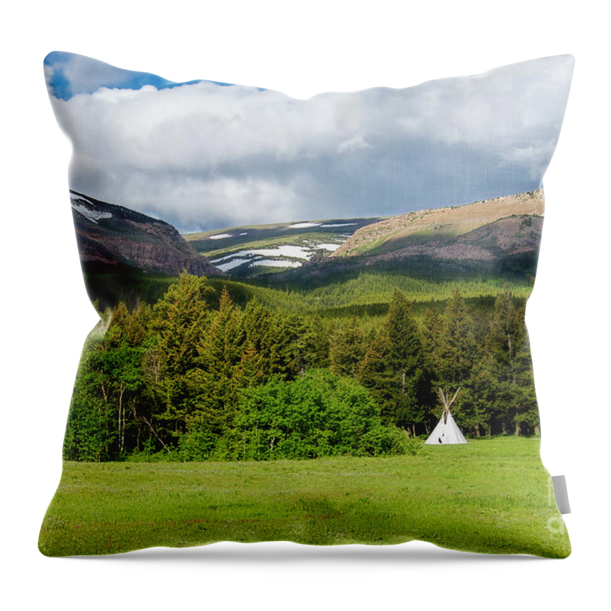 Mountains Throw Pillow featuring the photograph Mountain Teepee by David Arment
