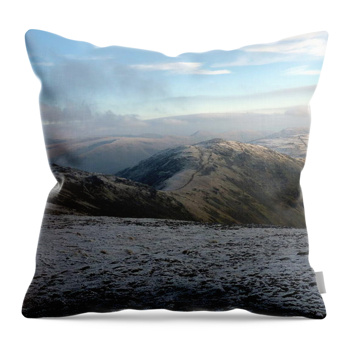 Cumbria Throw Pillow featuring the photograph Mountains in the winter by Lukasz Ryszka