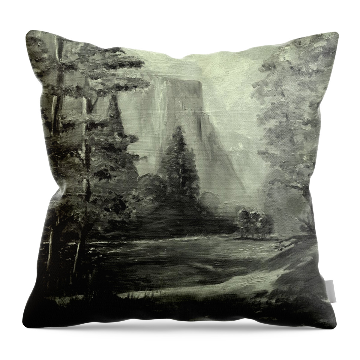 Landscape Throw Pillow featuring the painting Mountains by Julie Lueders 