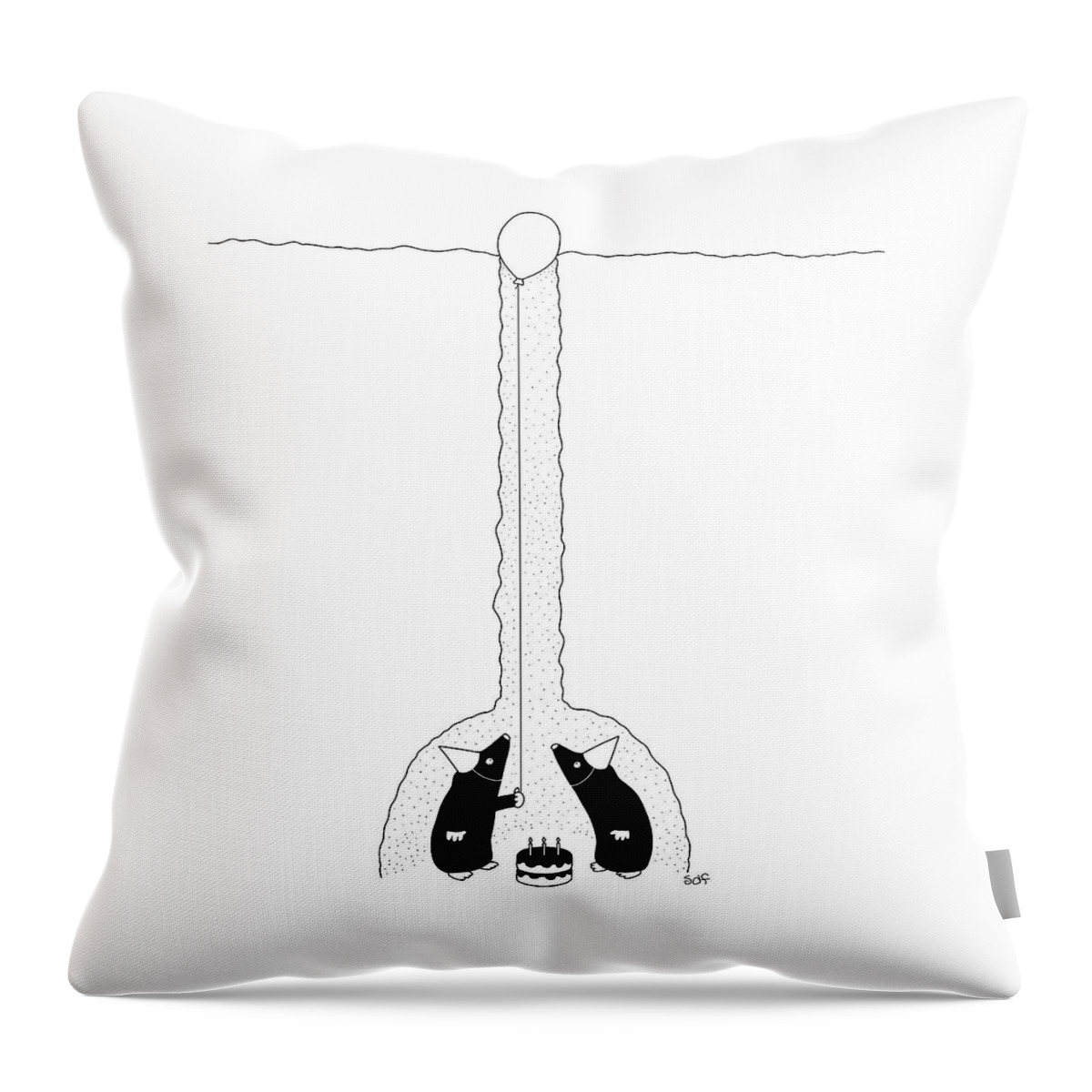 Mouse Party Throw Pillow