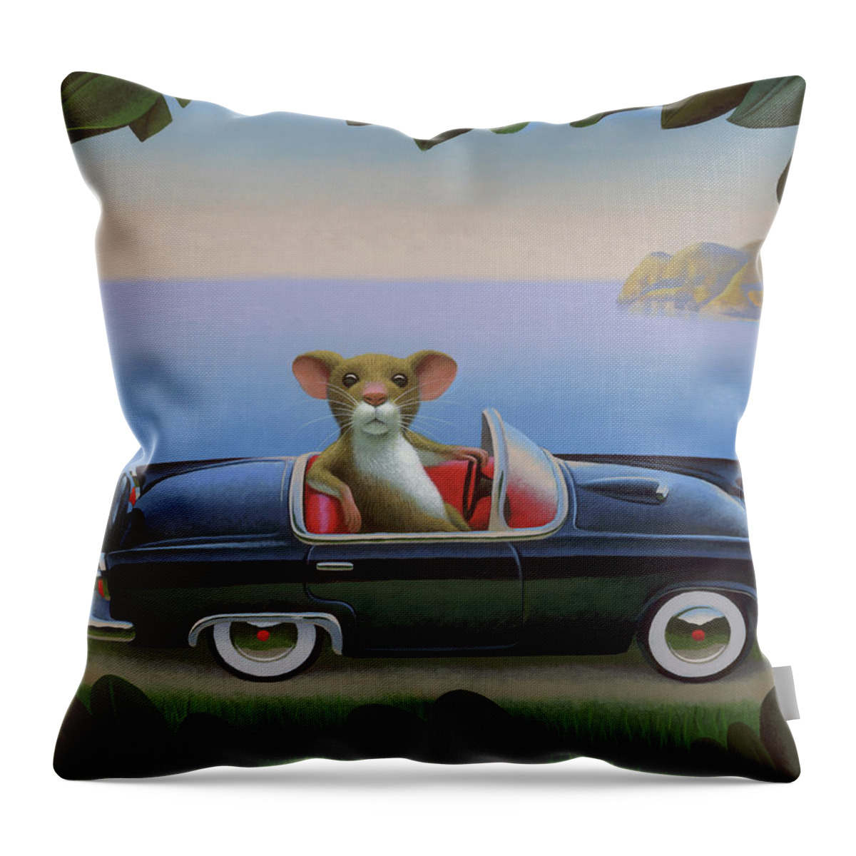 Mouse Throw Pillow featuring the painting Mouster by Chris Miles