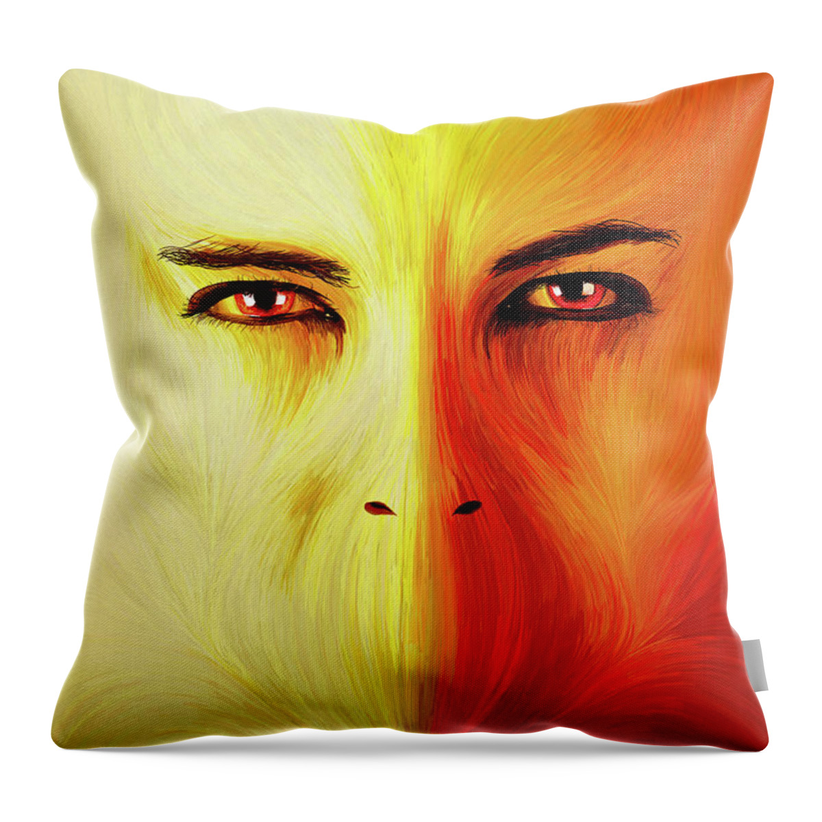 Eyes Throw Pillow featuring the digital art Mouthless by Matthew Lindley