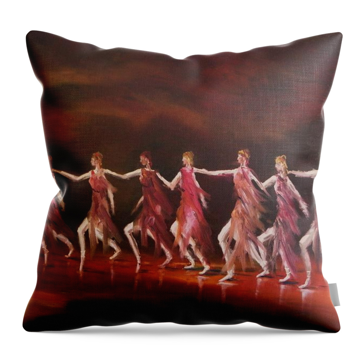 Dance Throw Pillow featuring the painting Movement and Music by John Williams