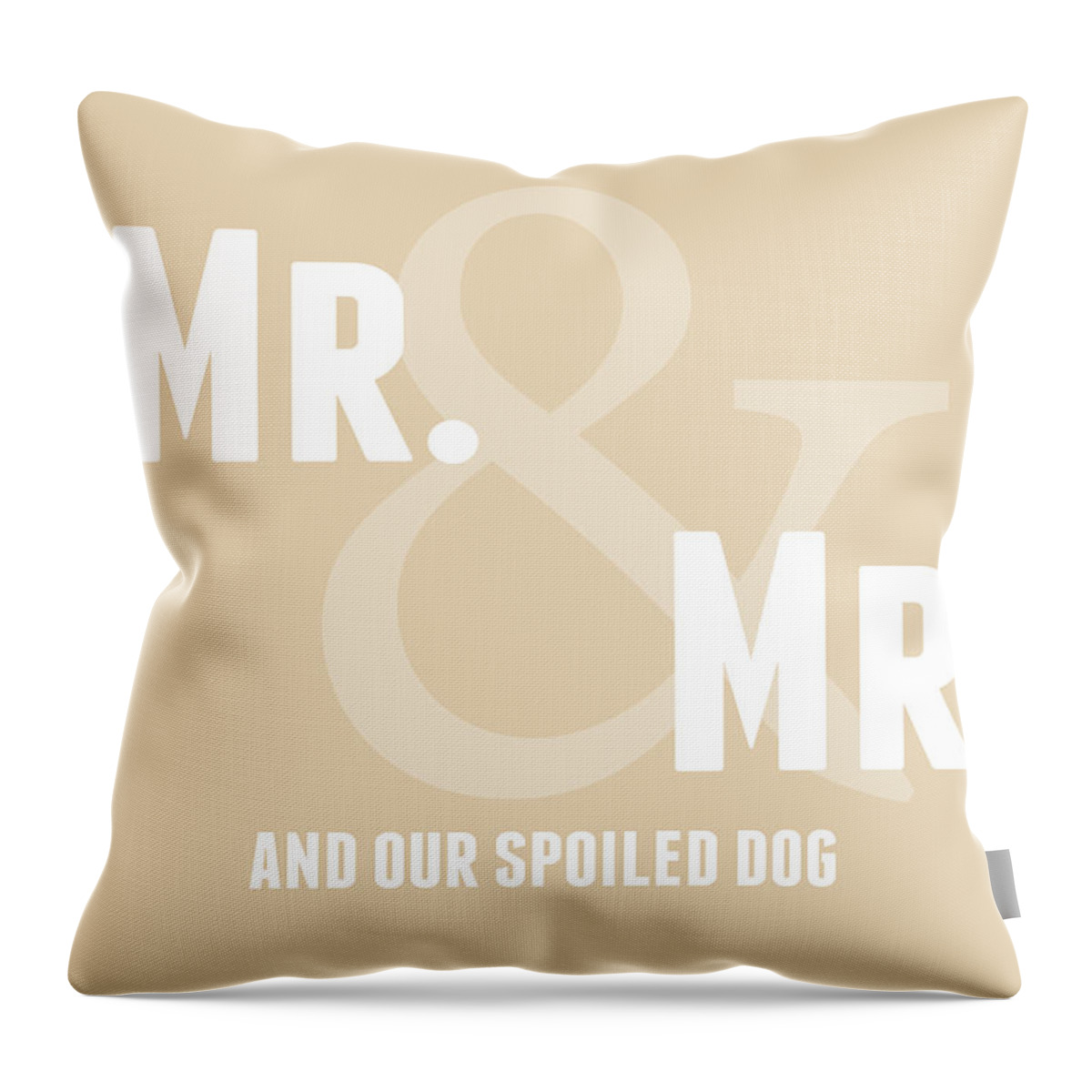 Mr Throw Pillow featuring the digital art Mr and Mr and Dog- sand by Linda Woods