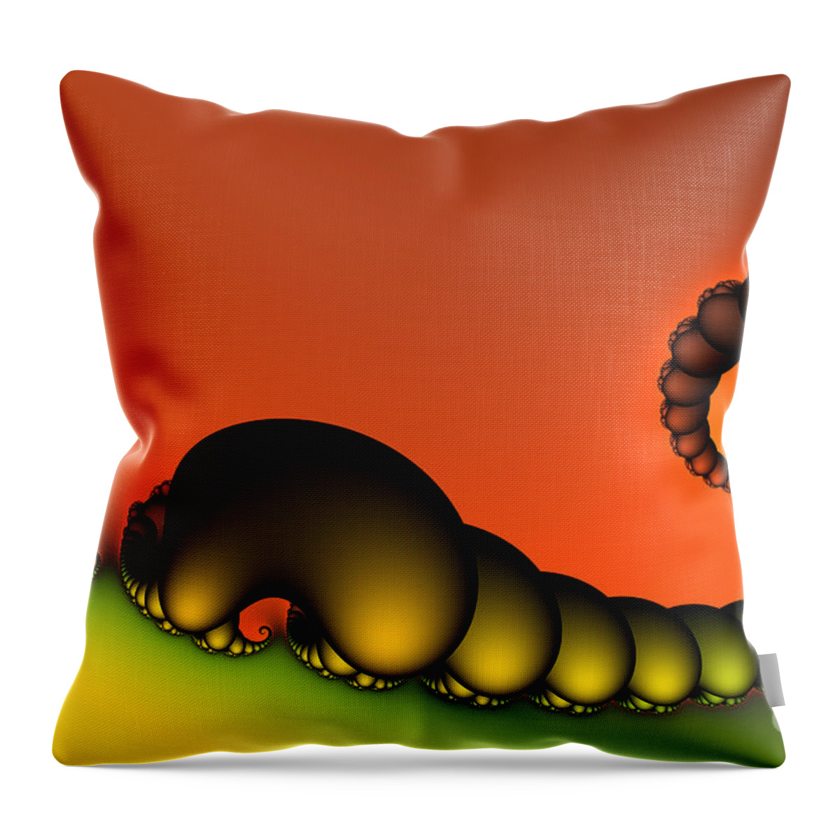 Fractal Throw Pillow featuring the digital art Mrs. and Mr. Centipede by Jutta Maria Pusl