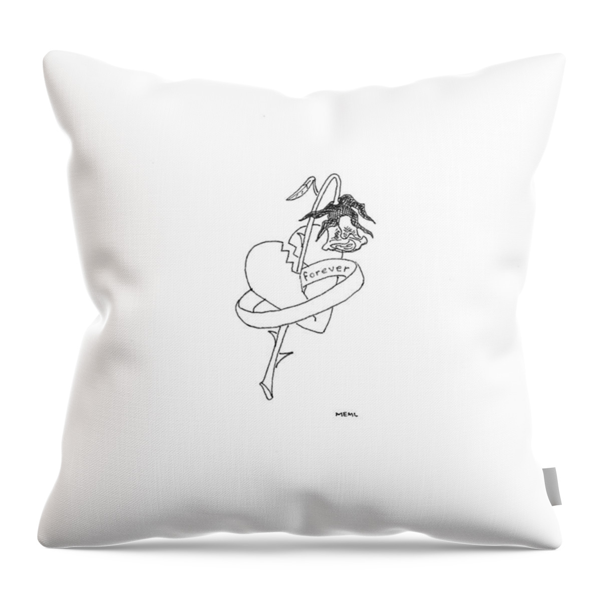 Stonefileld Throw Pillow featuring the drawing Mrs. MacNeil by Mary Ellen Mueller Legault