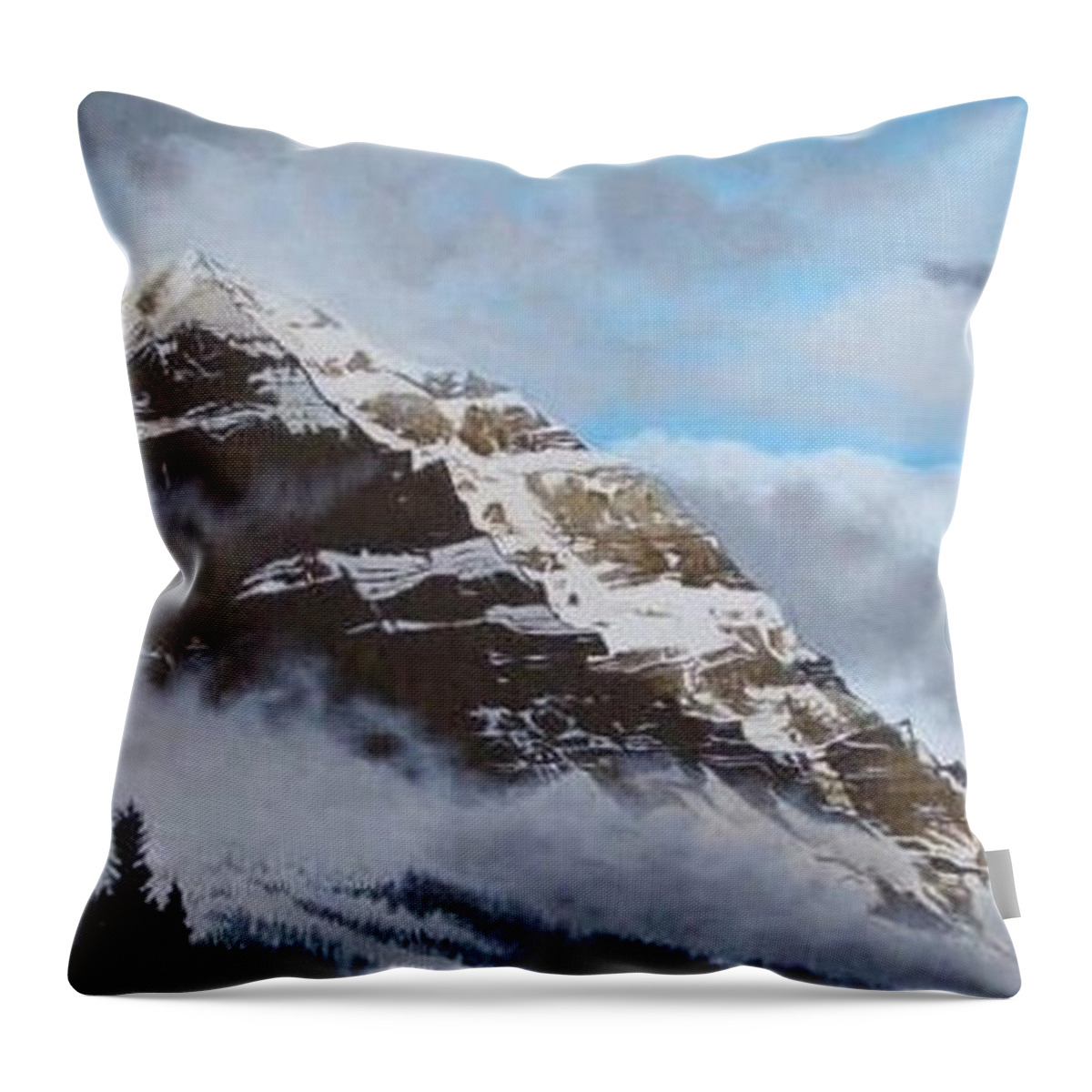 Mountain Throw Pillow featuring the painting Mt. Jimmy Simpson by Rick Gallant