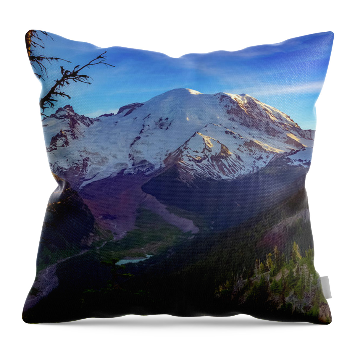 Mountain Throw Pillow featuring the photograph Mt Rainier at Emmons Glacier by Ken Stanback