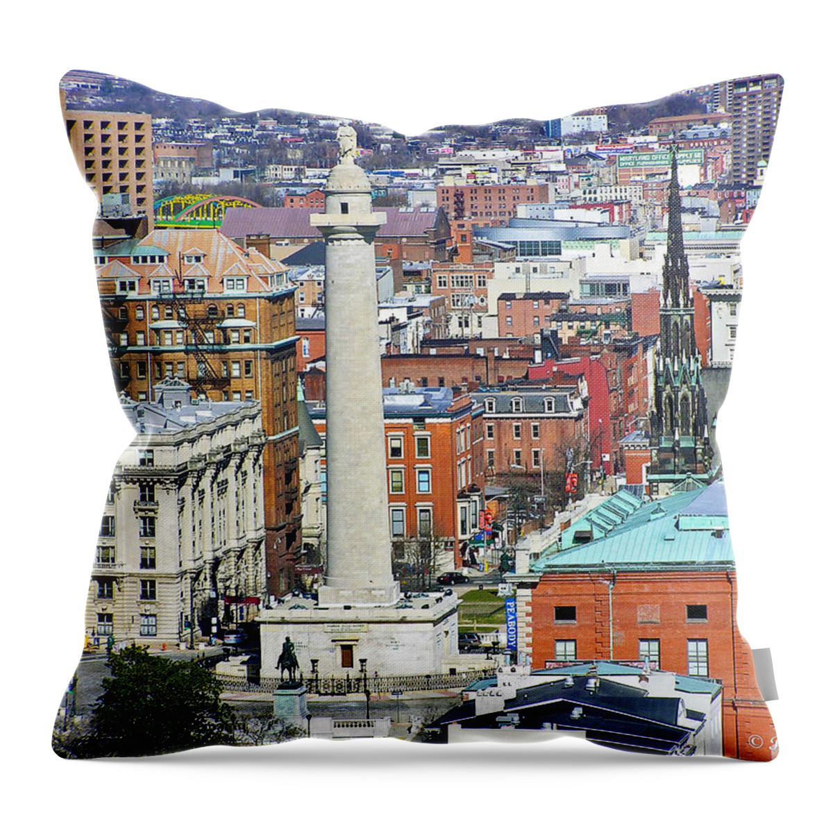 Brian Wallace Throw Pillow featuring the photograph Mt Vernon - Baltimore by Brian Wallace