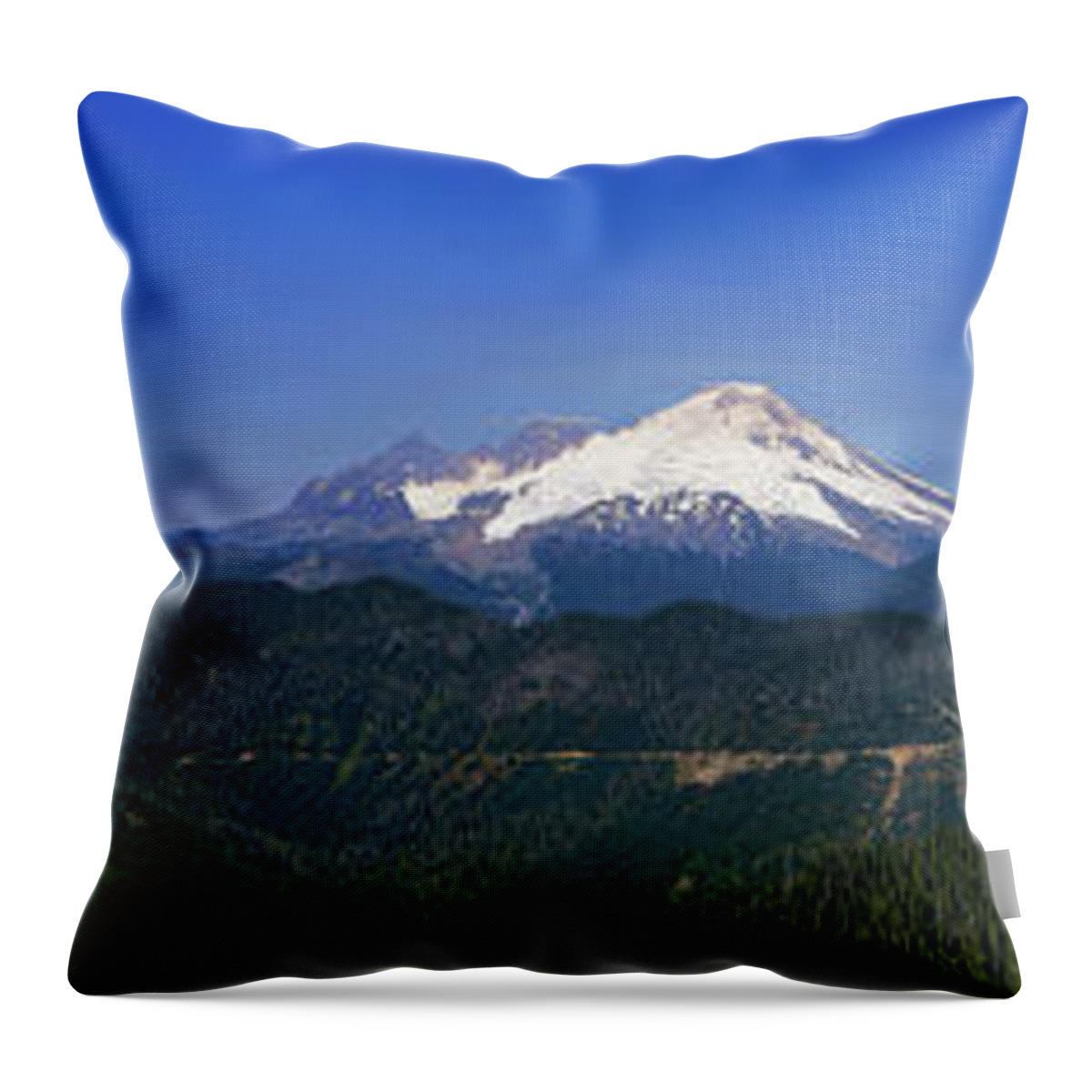 Panoramic Throw Pillow featuring the photograph Mt.Baker from Doc.Butte.2523 by Tim Dussault