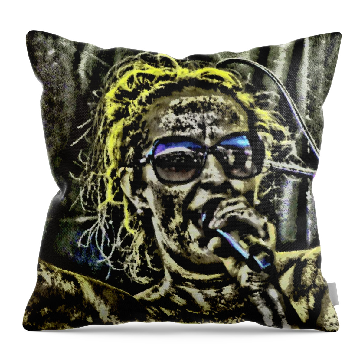 Woman Throw Pillow featuring the digital art Mud Singer by Vincent Green