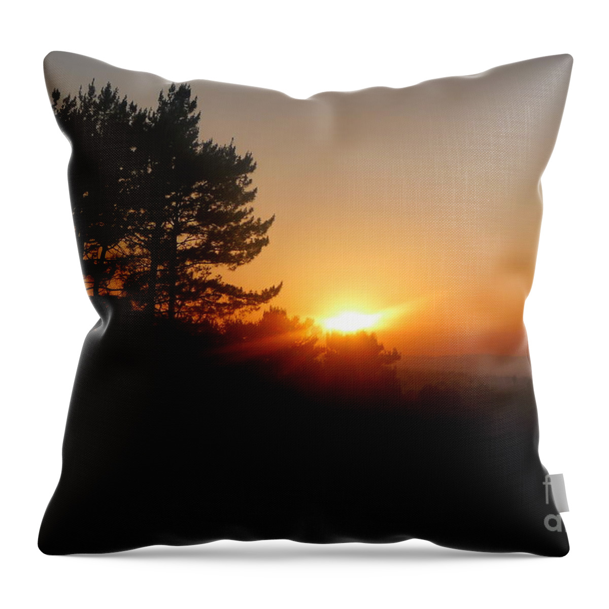 Sunset Throw Pillow featuring the photograph Mulholland Sunset and Silhouette by Nora Boghossian