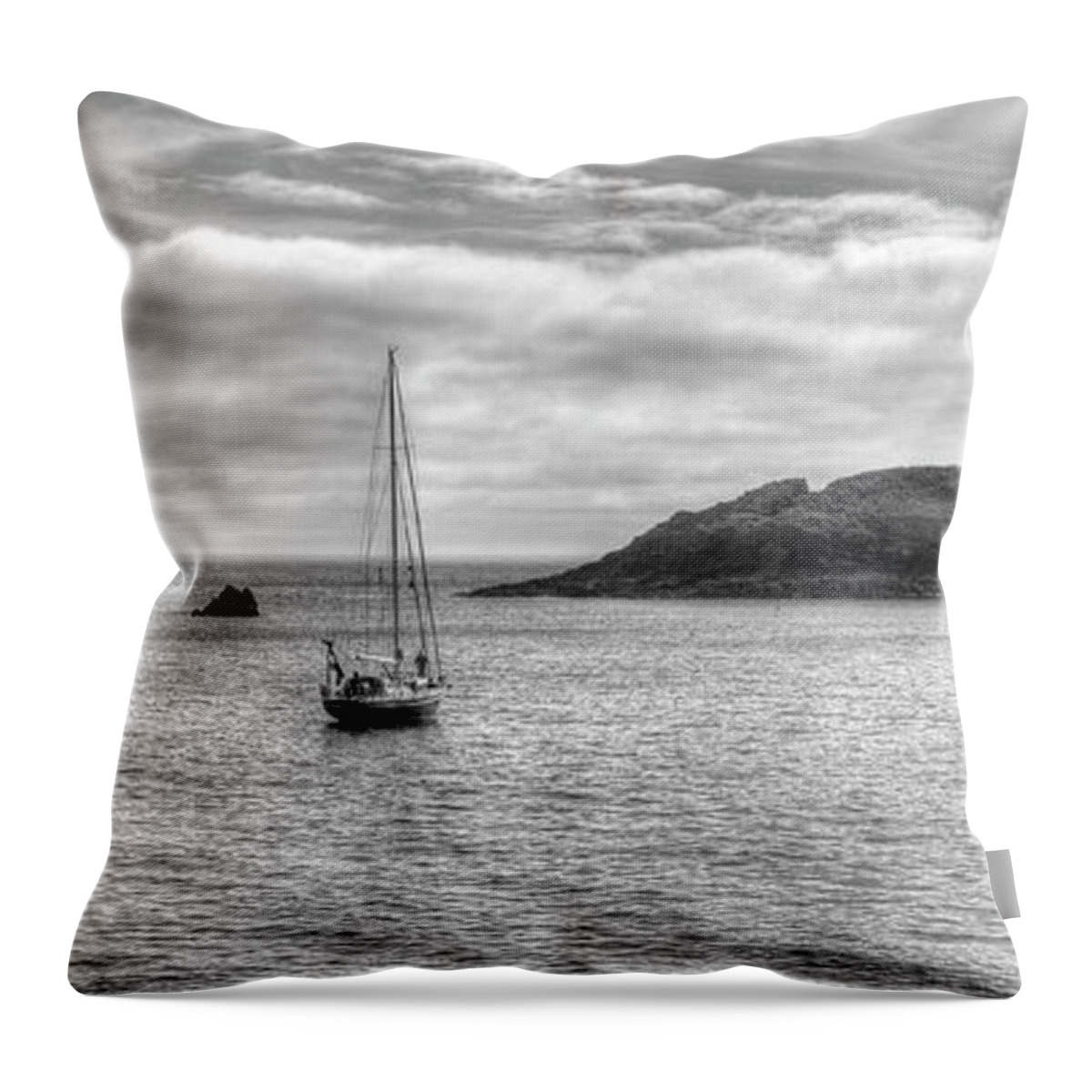 Mullion Throw Pillow featuring the photograph Mullion Island by Hazy Apple