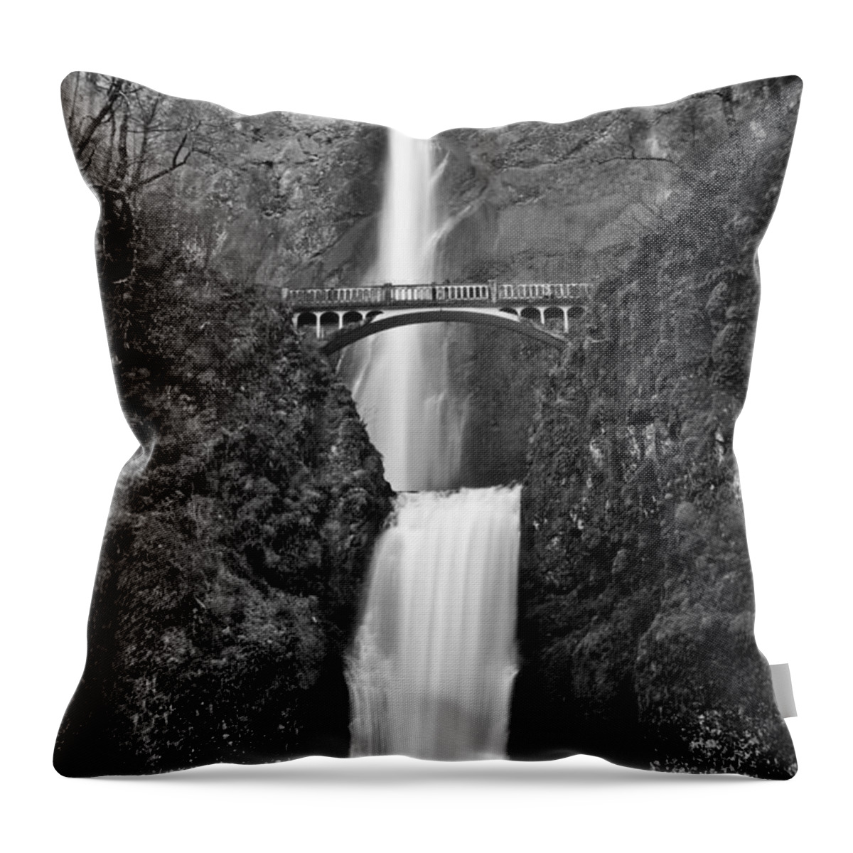  Park Throw Pillow featuring the photograph Multnomah Falls by Jim Chamberlain