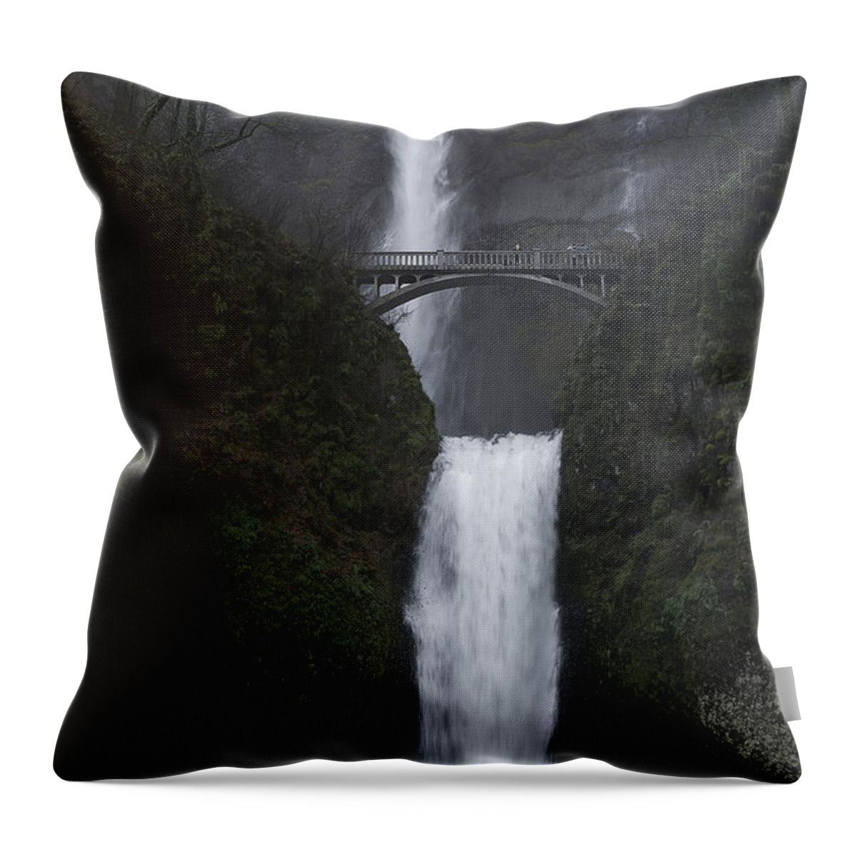 Multnomah Throw Pillow featuring the photograph Multnomah Falls by Ryan McGinnis