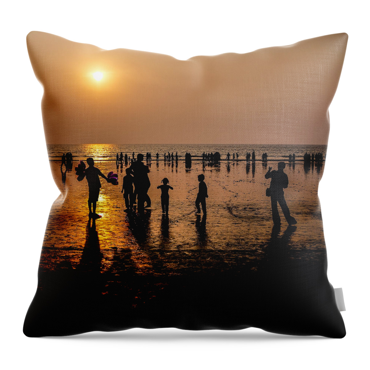 Mumbai Throw Pillow featuring the photograph Mumbai Sunset by M G Whittingham