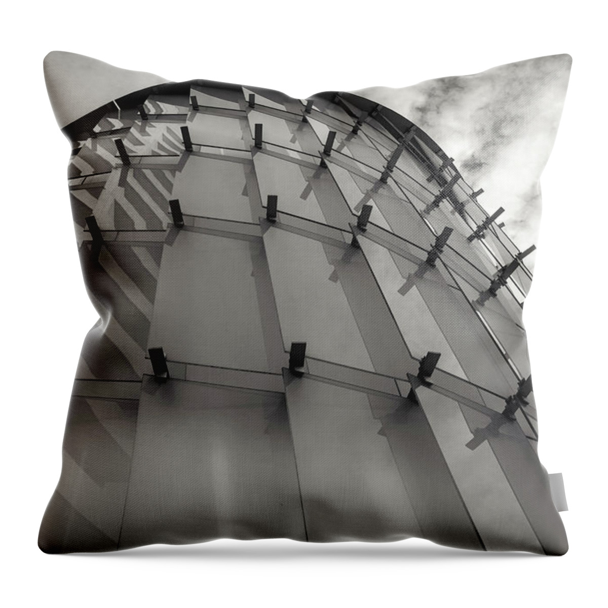 Jackson Throw Pillow featuring the photograph McCoy Fed Bldg Facade Jackson Mississippi by Eugene Campbell