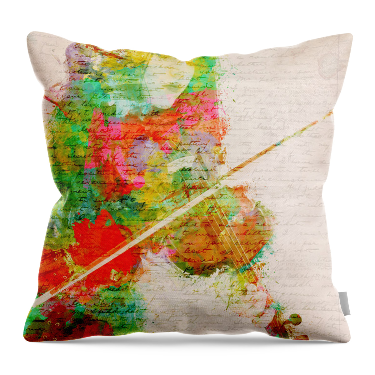 Violin Throw Pillow featuring the digital art Music In My Soul by Nikki Smith