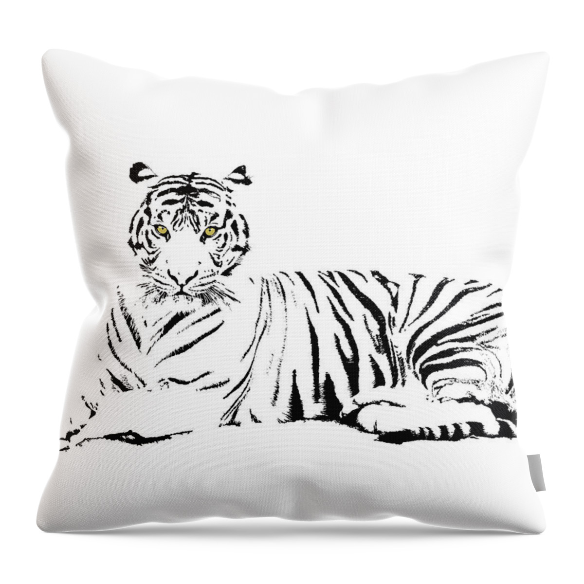 Terence The Tiger Throw Pillow featuring the digital art Music Notes 25 by David Bridburg