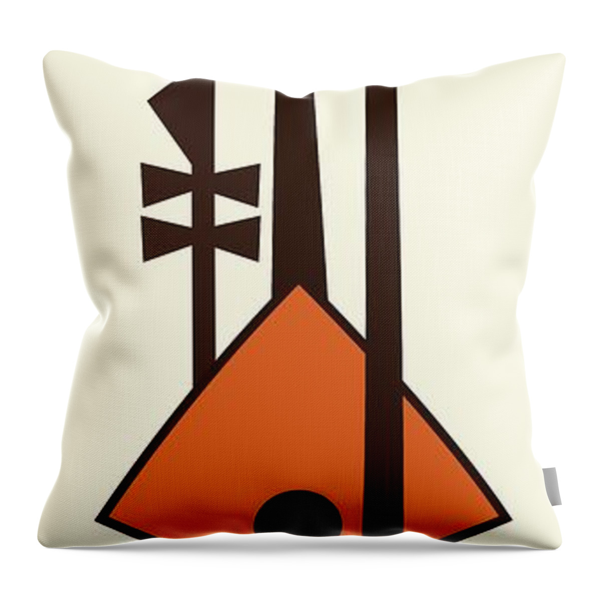 Mid Century Modern Throw Pillow featuring the digital art Musical Instruments 2 by Donna Mibus